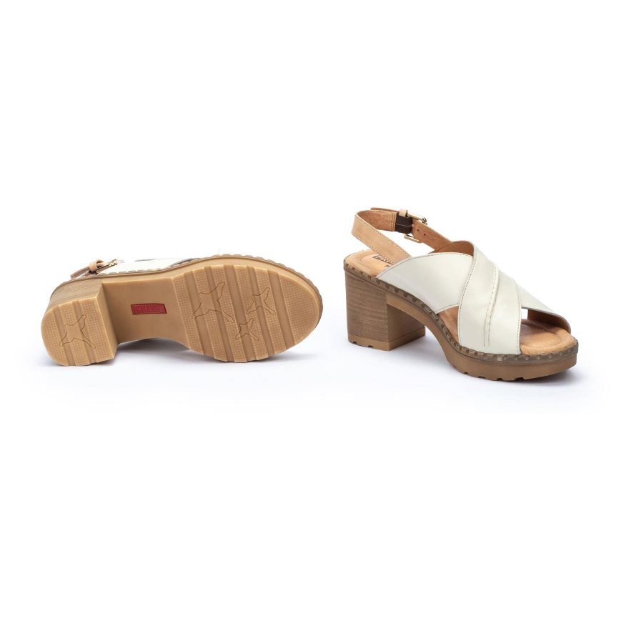 Women's Pikolinos CANARIAS Heels Sandals White | NZ VAQ9270